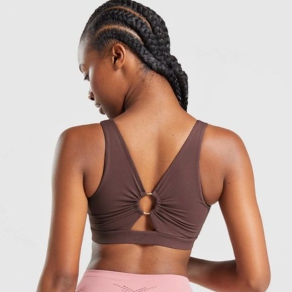 Gymshark Whitney Simmons Sport Bra Brown Size Small - Picture 3 of 10